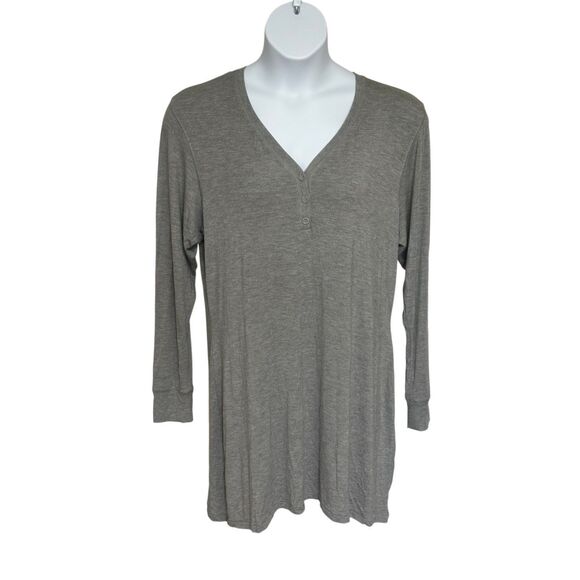 SKIMS NWT Heather Gray Sleep Henley Dress Size 2XL